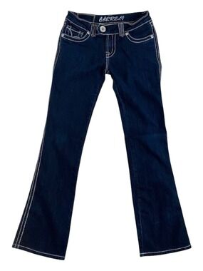 Carreli jeans flap pockets contrasting stitches low rise bootcut straight leg 27